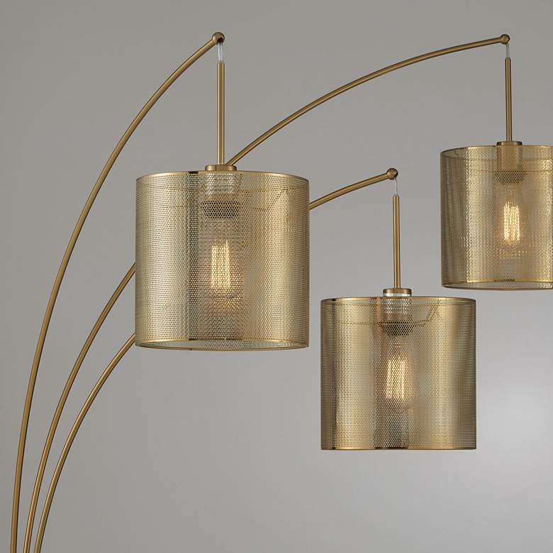 Image 3 Lite Source Cora 91" High 3-Light Brushed Gold Large Arc Floor Lamp more views