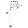 Lite Source Cora 91" High 3-Light Brushed Gold Large Arc Floor Lamp