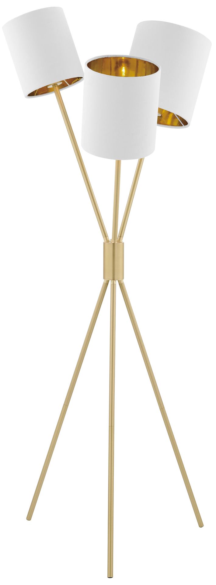 Lite Source Crisanta 3-Light Floor Lamp in Gold and White