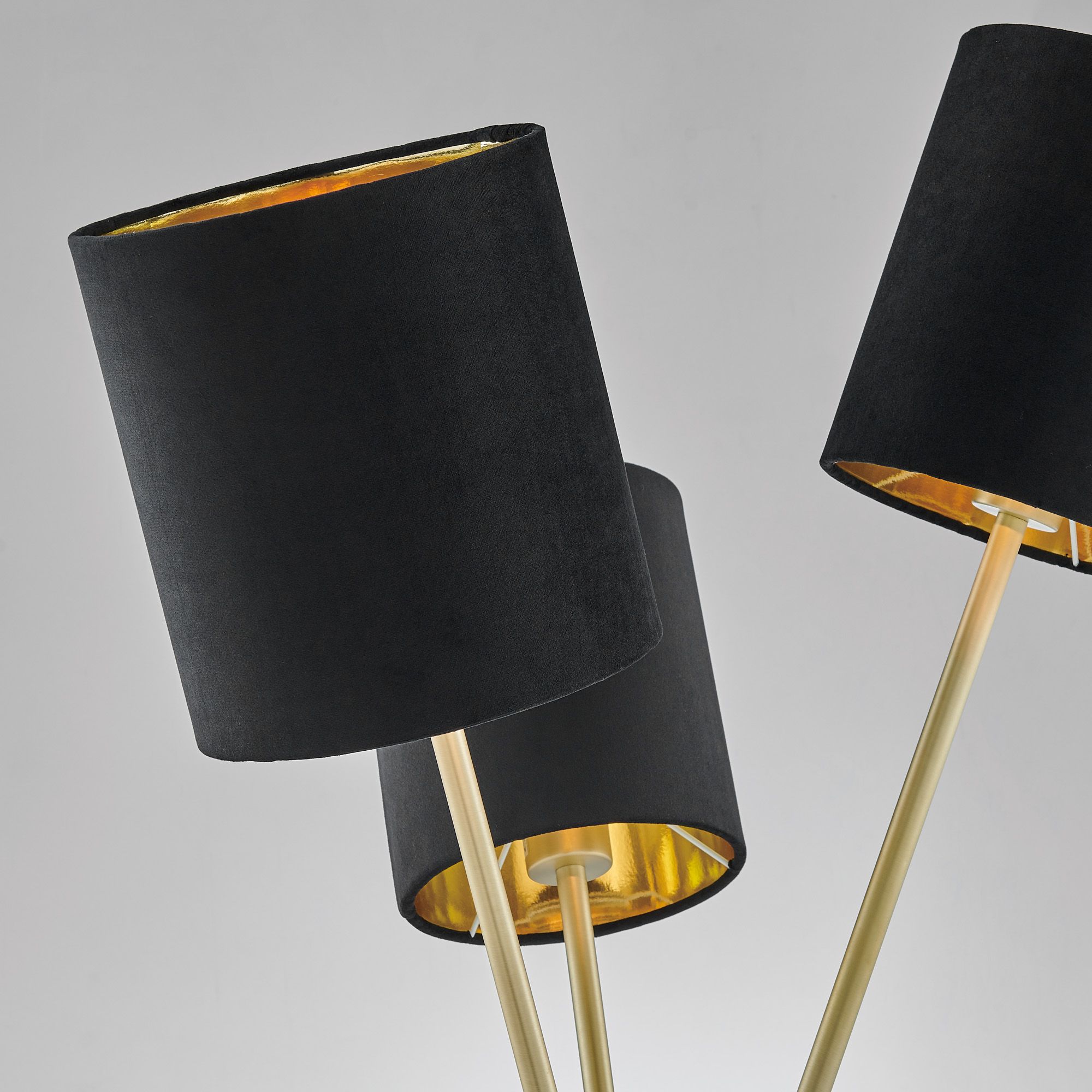 Image 3 Lite Source Crisanta 61" 3-Light Black Shade Modern Tripod Lamp more views