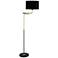 Lite Source Crisanta 62" Black and Brass Offset Arm Modern Floor Lamp
