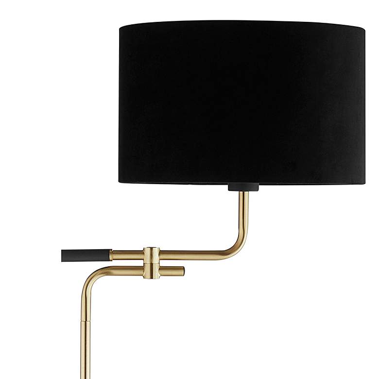 Image 3 Lite Source Crisanta Black and Antique Brass Offset Arm Modern Floor Lamp more views