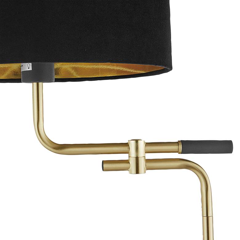 Image 5 Lite Source Crisanta Black and Antique Brass Offset Arm Modern Floor Lamp more views