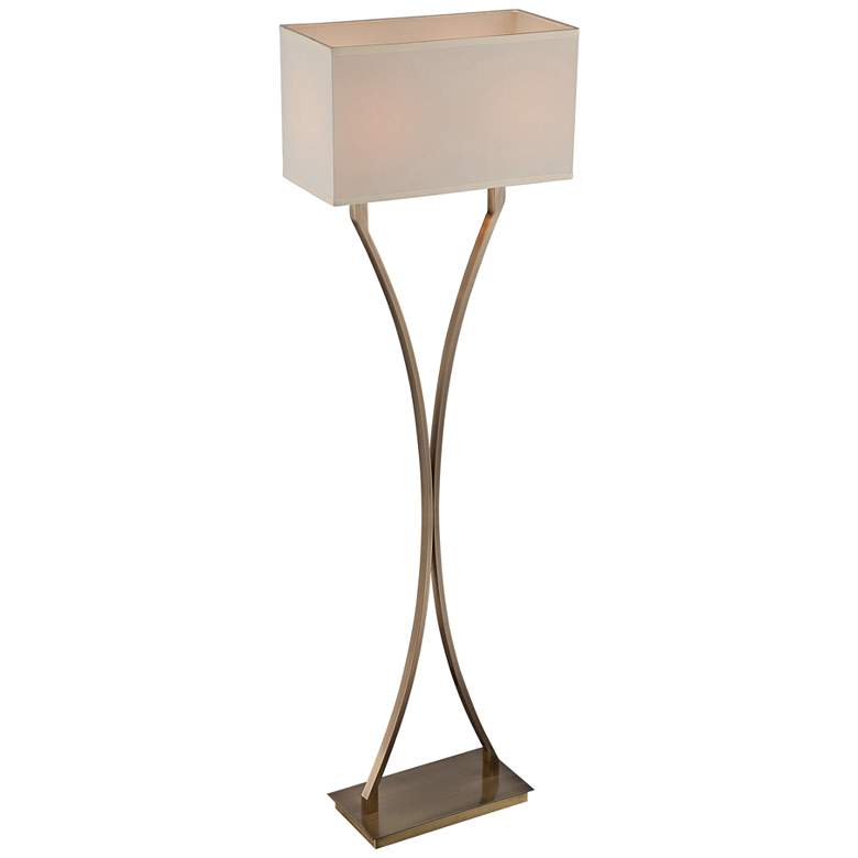 Image 3 Lite Source Cruzito 59 inch Rectangular Shade Antique Brass Floor Lamp more views