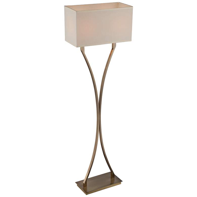 Image 3 Lite Source Cruzito 59" Rectangular Shade Antique Brass Floor Lamp more views