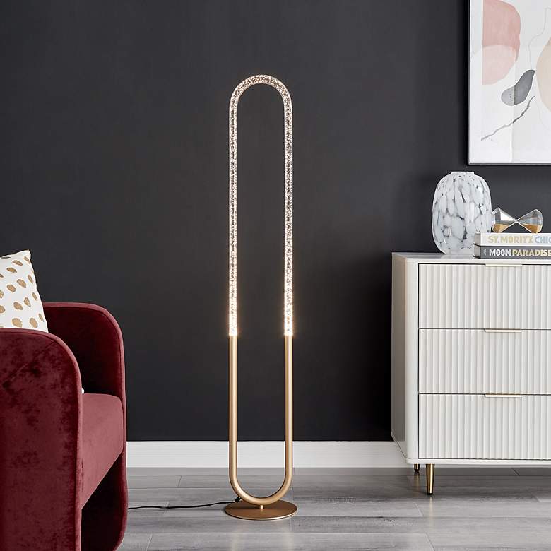 Image 4 Lite Source Cubby 55" High Modern Oval Gold Floor Lamp more views