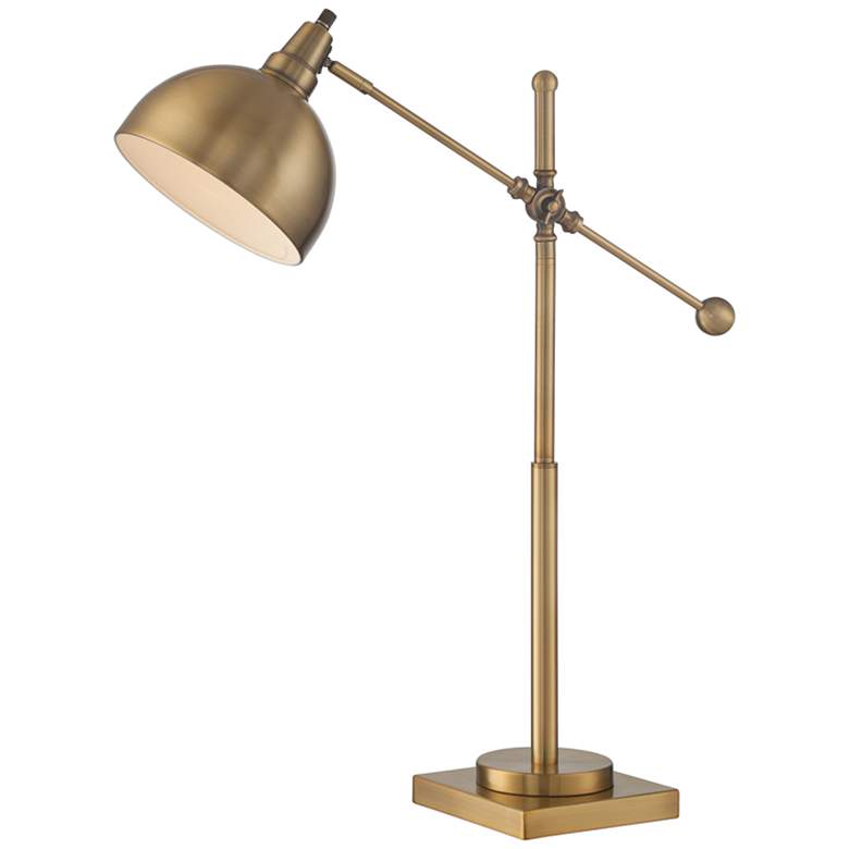 Image 2 Lite Source Cupola 30 inch High Brass Adjustable Balance Arm Desk Lamp