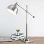 1_Lite Source Cupola 30" High Brushed Nickel Metal Desk Table Lamp