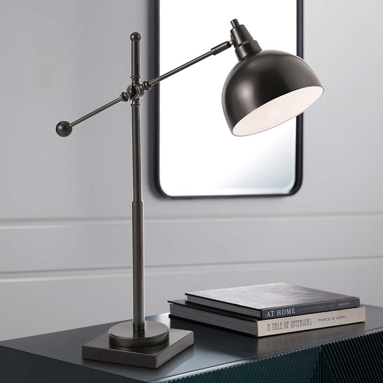 Image 1 Lite Source Cupola 30" High Dark Bronze Metal Desk Table Lamp