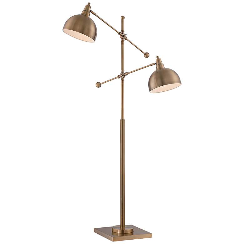 Image 2 Lite Source Cupola 59 inch Brushed Brass Modern 2-Light Floor Lamp