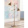 Lite Source Cupola 59" Brushed Brass Modern 2-Light Floor Lamp