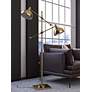Lite Source Cupola 59" Brushed Brass Modern 2-Light Floor Lamp