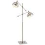 2_Lite Source Cupola 59" Brushed Nickel 2-Light Metal Floor Lamp