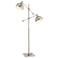 Lite Source Cupola 59" Brushed Nickel 2-Light Metal Floor Lamp