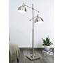 1_Lite Source Cupola 59" Brushed Nickel 2-Light Metal Floor Lamp