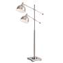 4_Lite Source Cupola 59" Brushed Nickel 2-Light Metal Floor Lamp more views