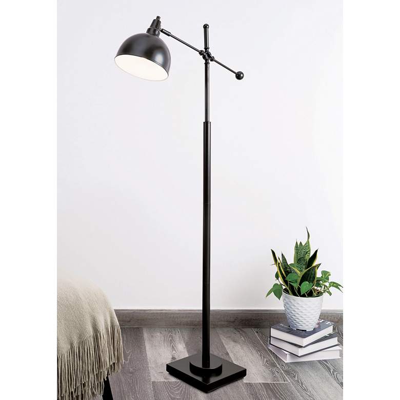 Image 1 Lite Source Cupola Adjustable Height Bronze Metal Task Floor Lamp