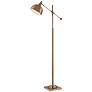 Lite Source Cupola Adjustable Height Brushed Brass Downbridge Floor Lamp
