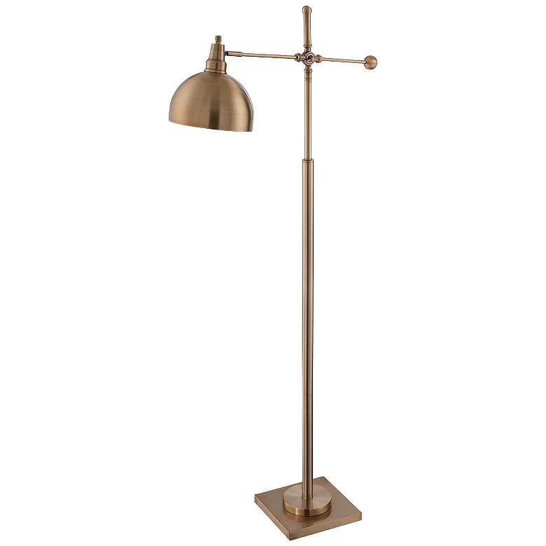 Image 3 Lite Source Cupola Adjustable Height Brushed Brass Downbridge Floor Lamp more views