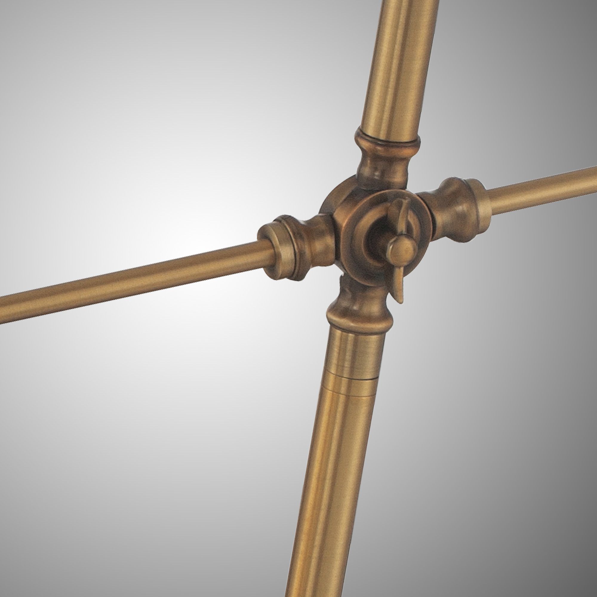 Image 4 Lite Source Cupola Adjustable Height Brushed Brass Downbridge Floor Lamp more views