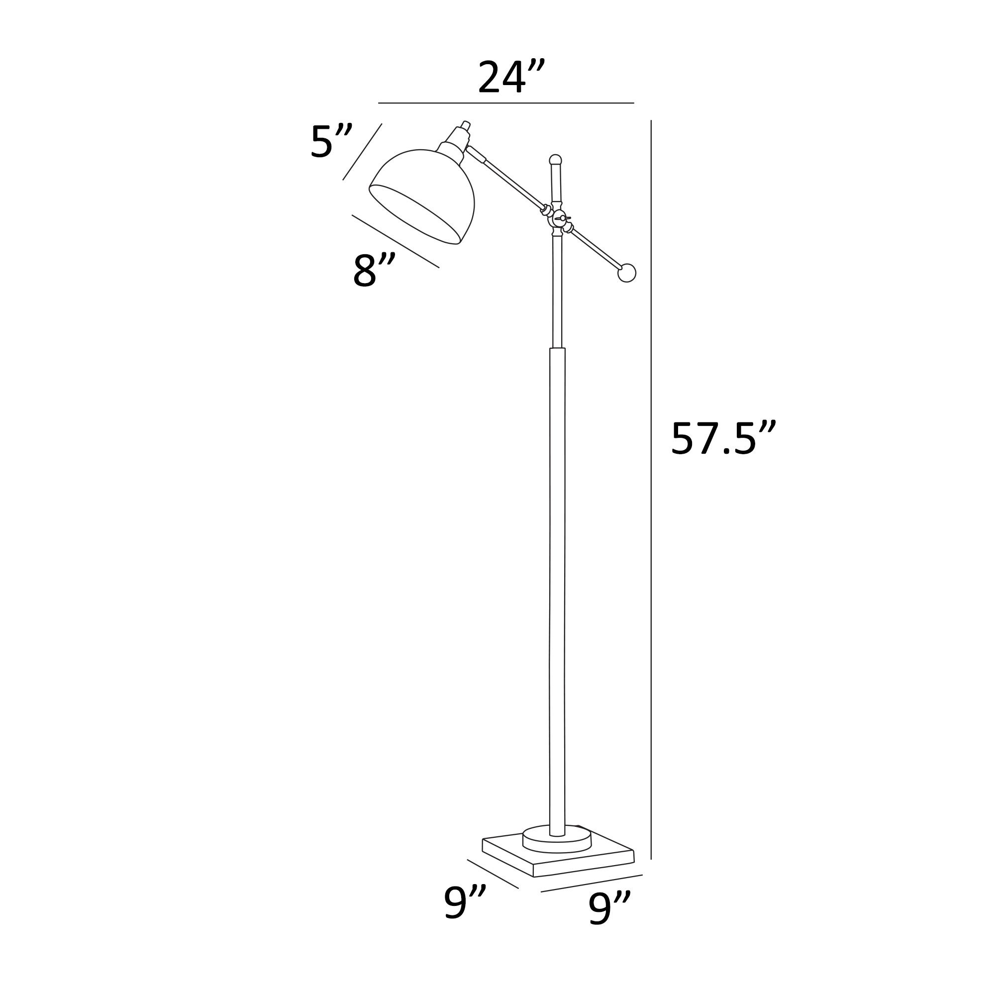 Image 7 Lite Source Cupola Adjustable Height Brushed Brass Downbridge Floor Lamp more views