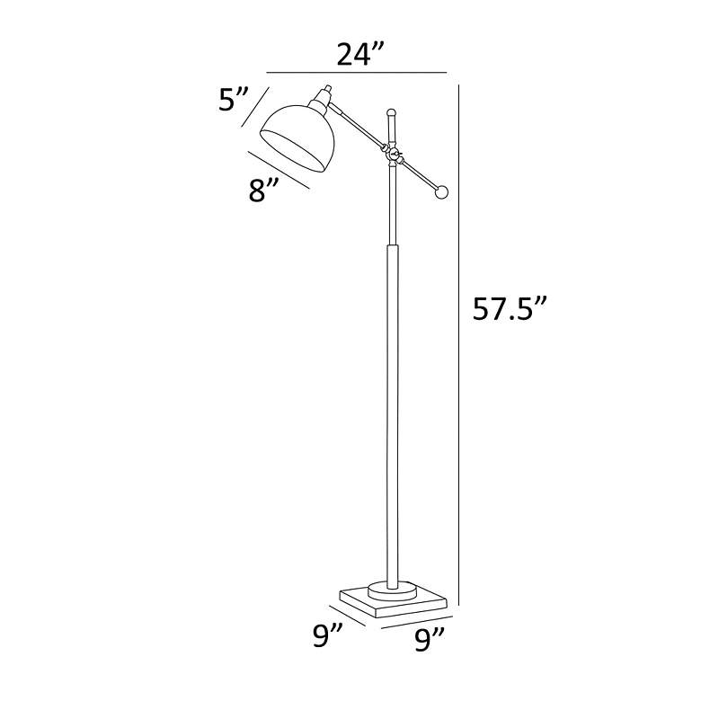 Image 7 Lite Source Cupola Adjustable Height Brushed Brass Downbridge Floor Lamp more views
