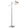 Lite Source Cupola Adjustable Height Brushed Nickel Swing Arm Floor Lamp