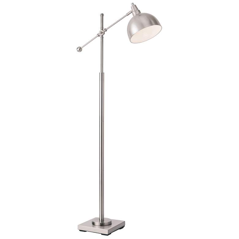 Image 1 Lite Source Cupola Adjustable Height Brushed Nickel Swing Arm Floor Lamp