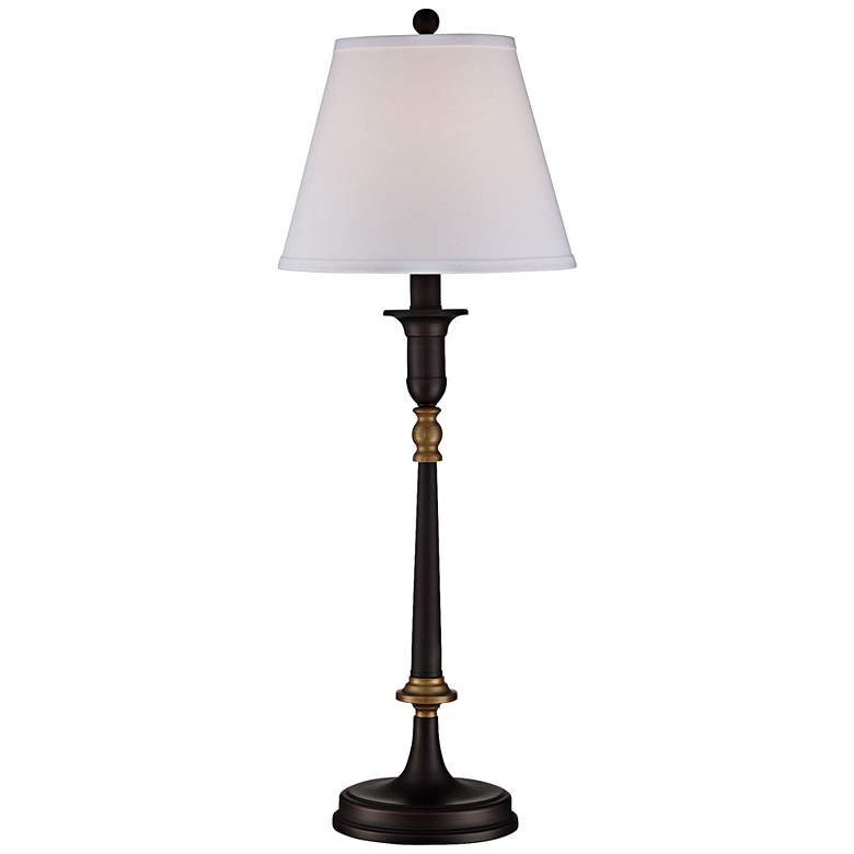Image 1 Lite Source Dark Brown Candlestick Table Lamp