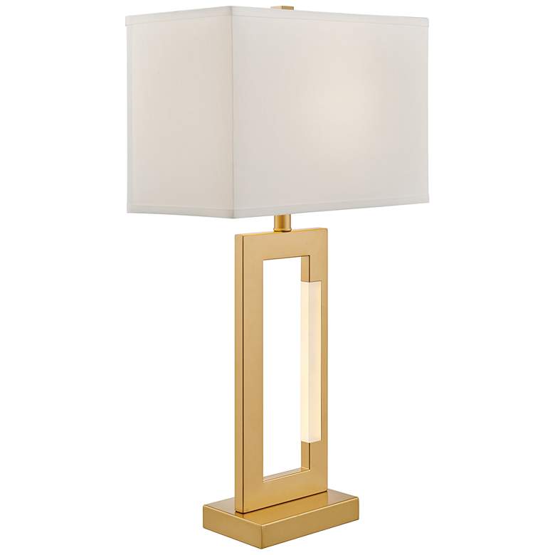 Image 2 Lite Source Darrello 30 inch Gold Table Lamp with LED Night Light