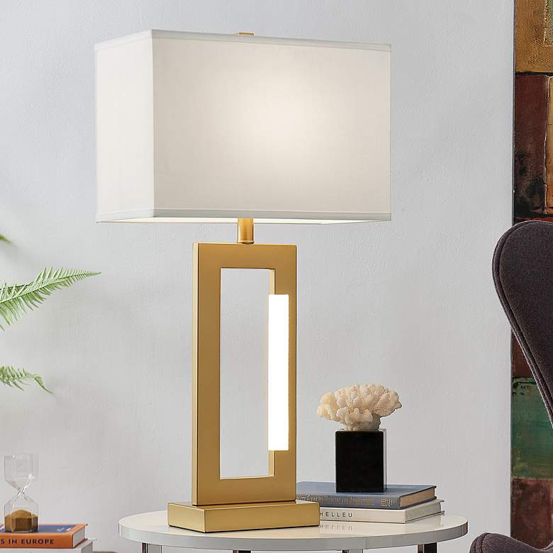 Image 1 Lite Source Darrello 30 inch Gold Table Lamp with LED Night Light