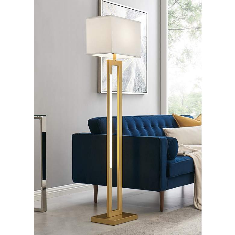 Image 1 Lite Source Darrello 61" Modern Gold Floor Lamp with LED Night Light