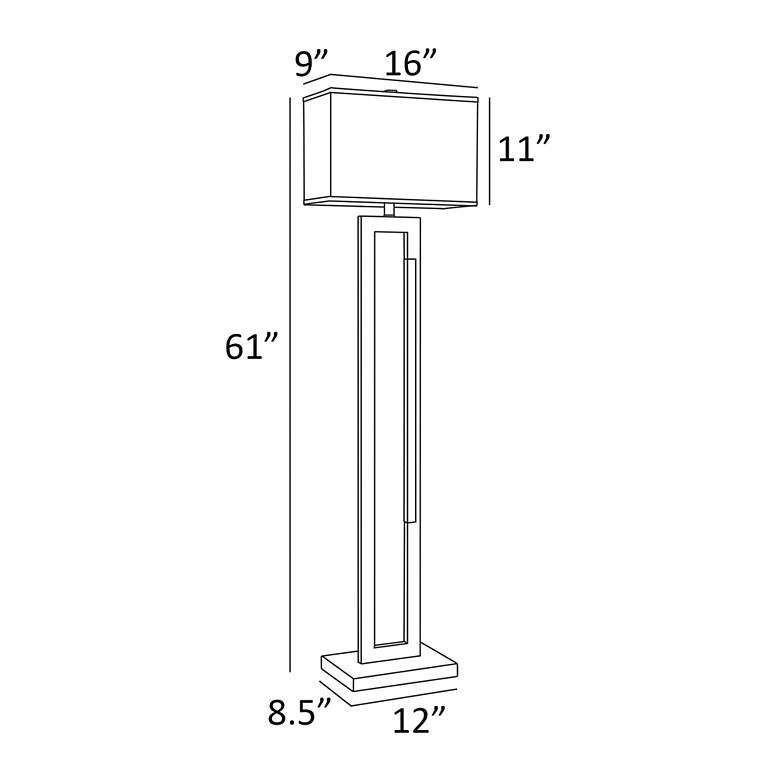 Image 6 Lite Source Darrello 61" Modern Gold Floor Lamp with LED Night Light more views