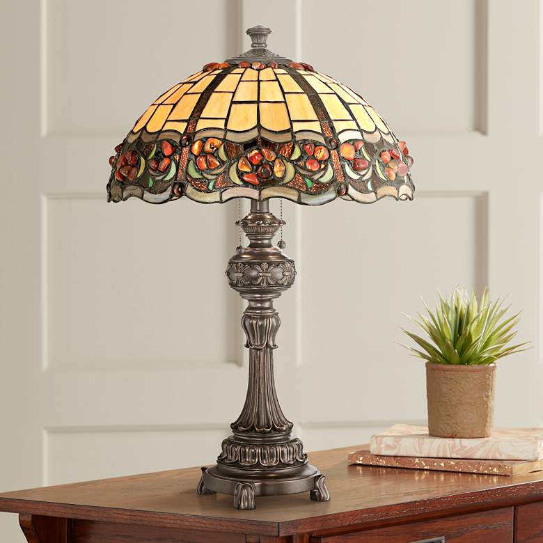 Image 1 Lite Source Deana Dark Bronze Tiffany Style Table Lamp