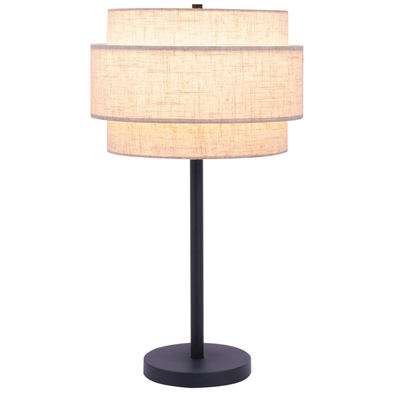 Image 2 Lite Source Deena 28 1/4" High Black Finish Tiered Shade Table Lamp