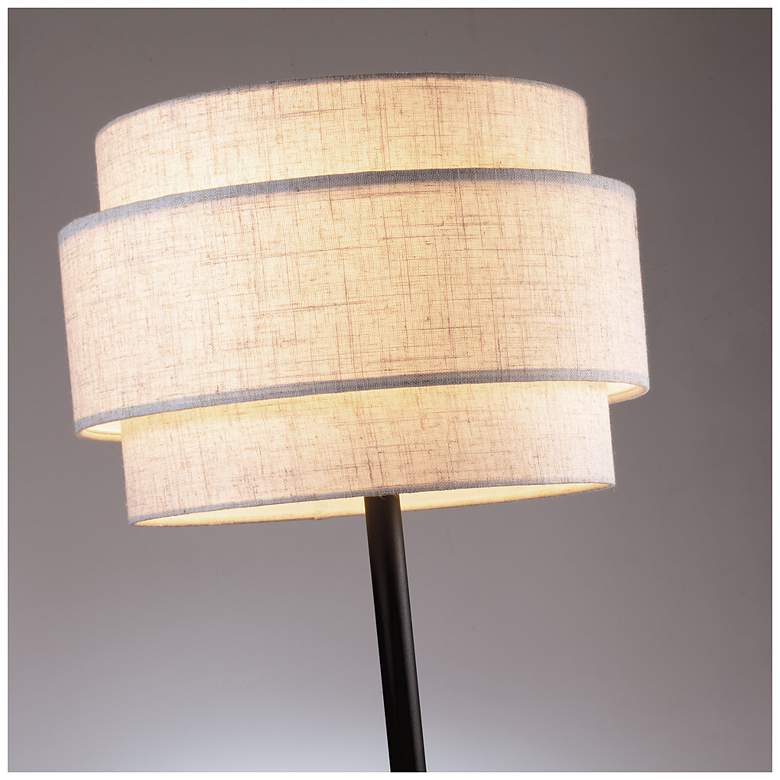 Image 3 Lite Source Deena 28 1/4" High Black Finish Tiered Shade Table Lamp more views