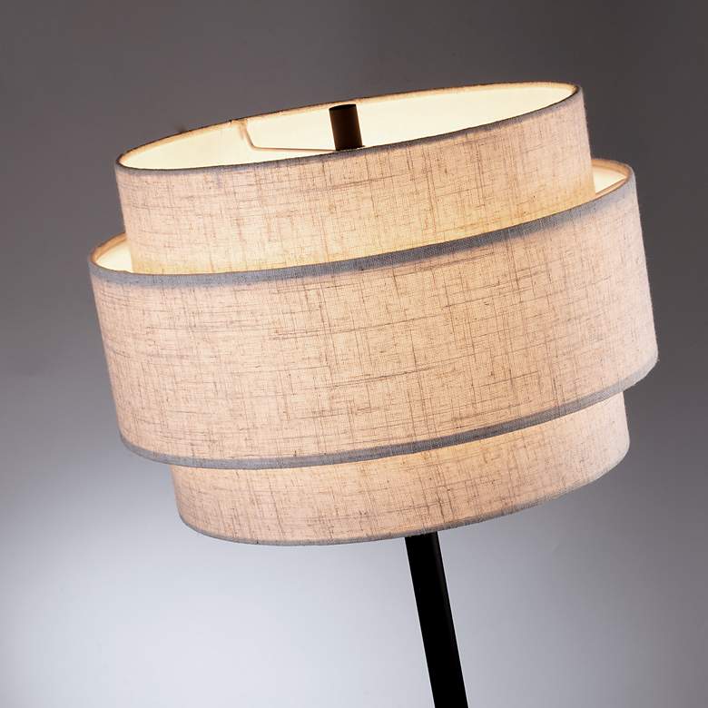 Image 4 Lite Source Deena 63 1/4" High Black Finish Double Shade Floor Lamp more views