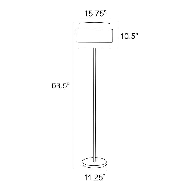 Image 5 Lite Source Deena 63 1/4" High Black Finish Double Shade Floor Lamp more views