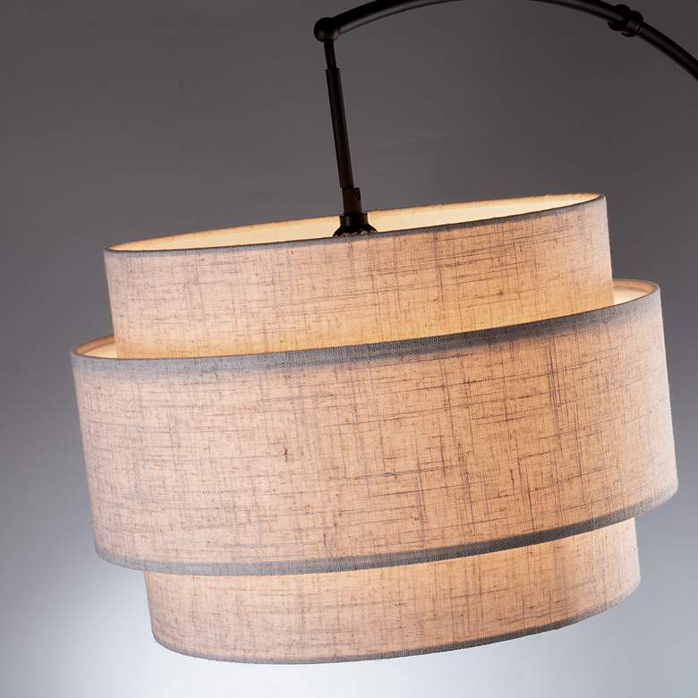 Image 4 Lite Source Deena 91" Black Finish 1-Light Drum Shade Arc Floor Lamp more views