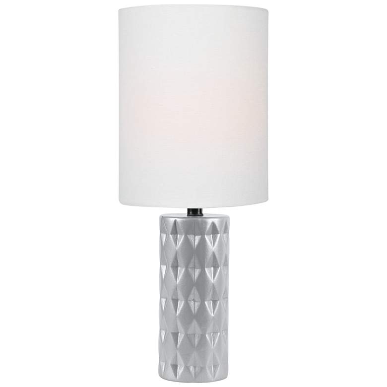 Image 1 Lite Source Delta 17 inch High Silver Ceramic Accent Table Lamp
