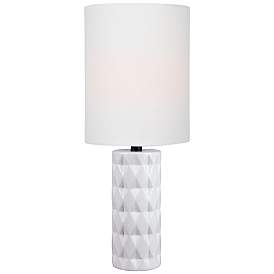 Image1 of Lite Source Delta 17" High White Ceramic Accent Table Lamp