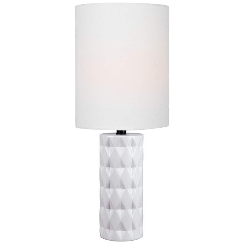 Image 1 Lite Source Delta 17 inch High White Ceramic Accent Table Lamp
