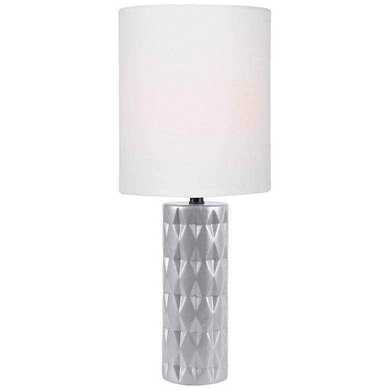 Image 1 Lite Source Delta Silver Ceramic Table Lamp