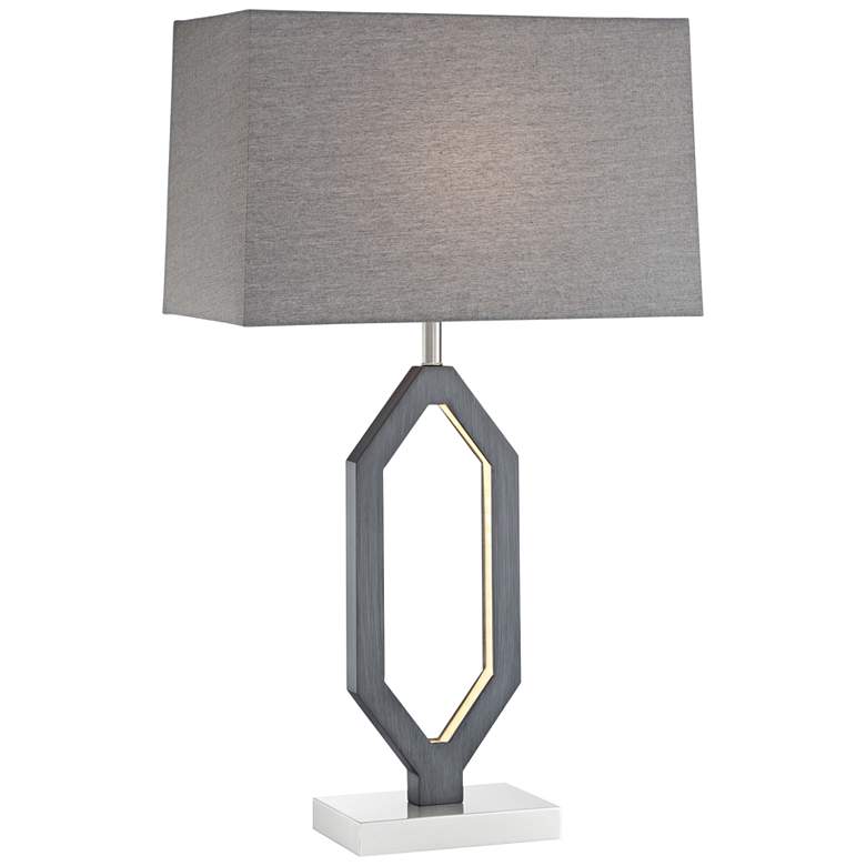 Image 1 Lite Source Desmond 31" Charcoal Gray Table Lamp with LED Night Light