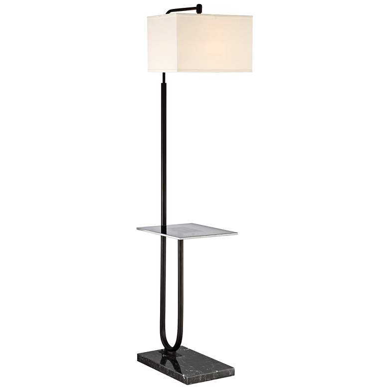 Image 1 Lite Source Doreen Matte Black Floor Lamp with Tray Table