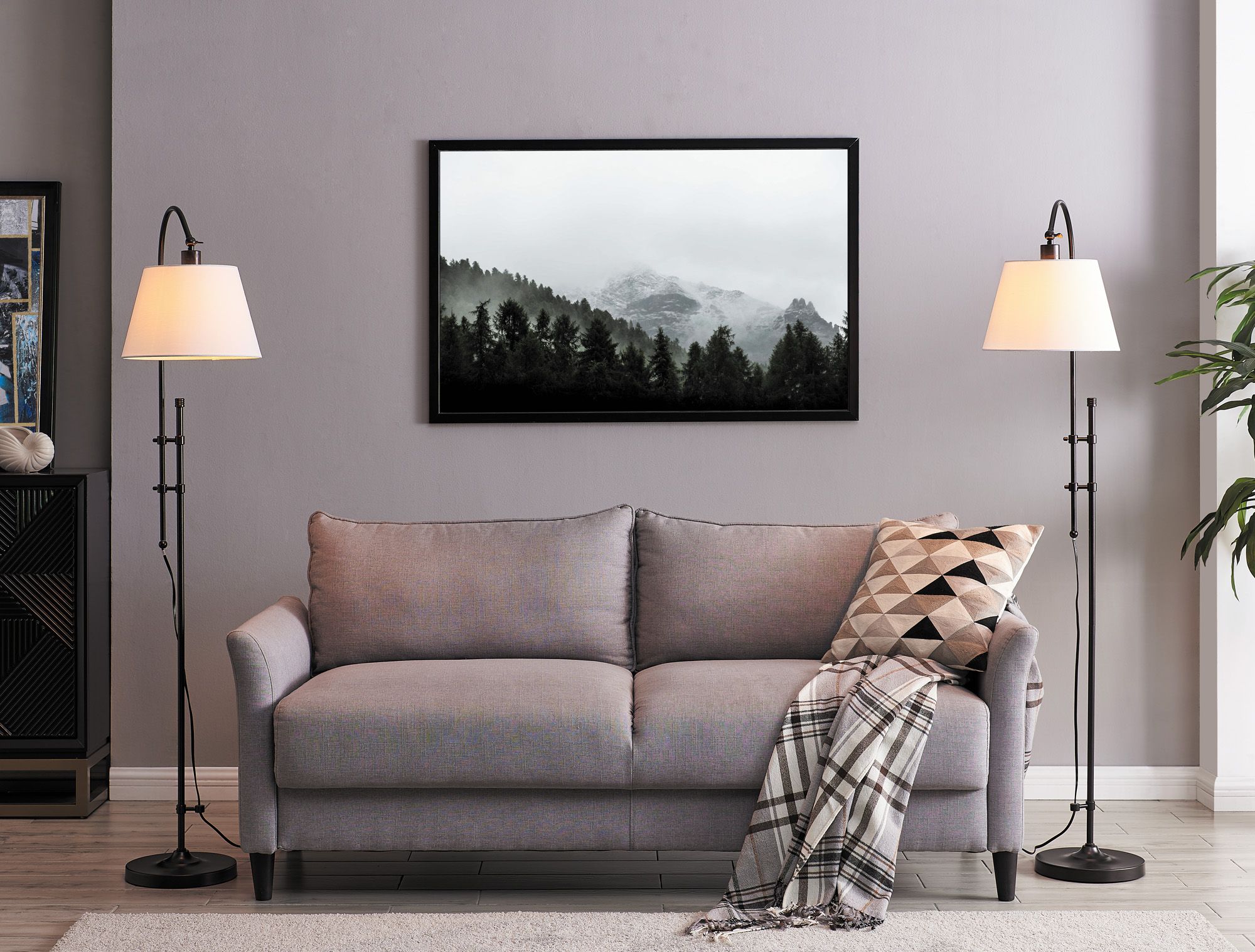 2 floor lamps in living room sales