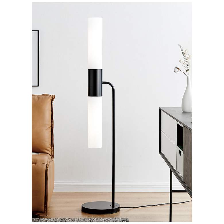 Image 1 Lite Source Dulance 59 1/2" Frosted Glass Shades LED Floor Lamp