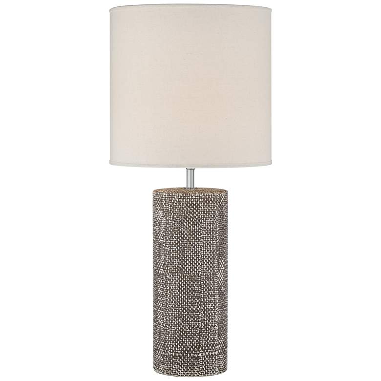 Image 1 Lite Source Dustin 28 1/2" Dark Brown Ceramic Column Table Lamp