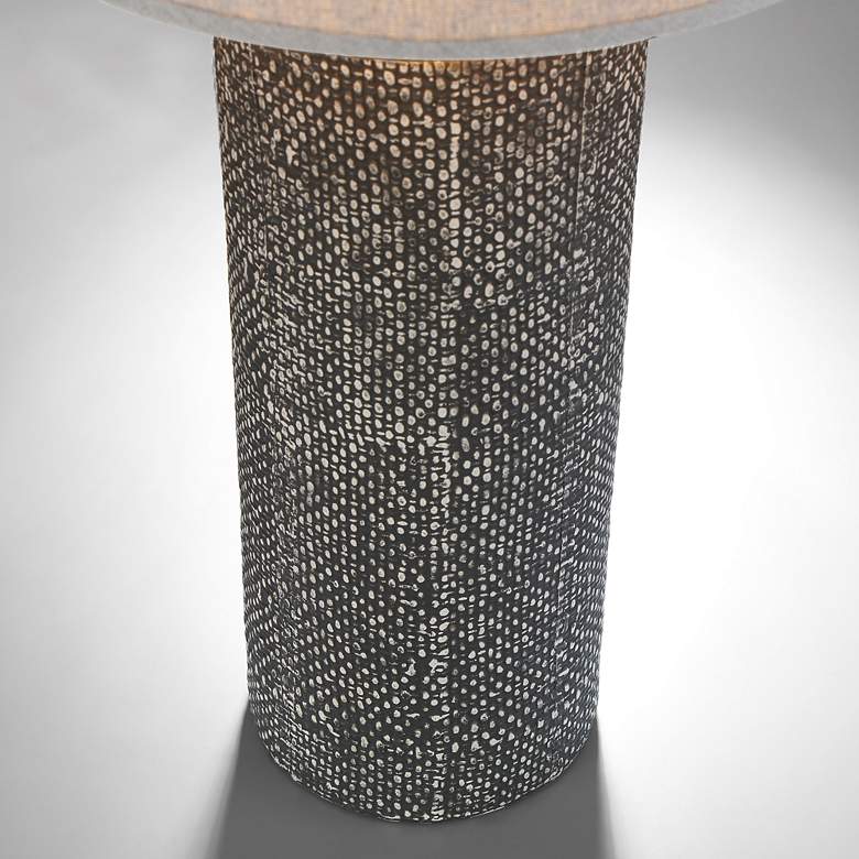Image 2 Lite Source Dustin 28 1/2" Gray Pedestal Ceramic Column Table Lamp more views