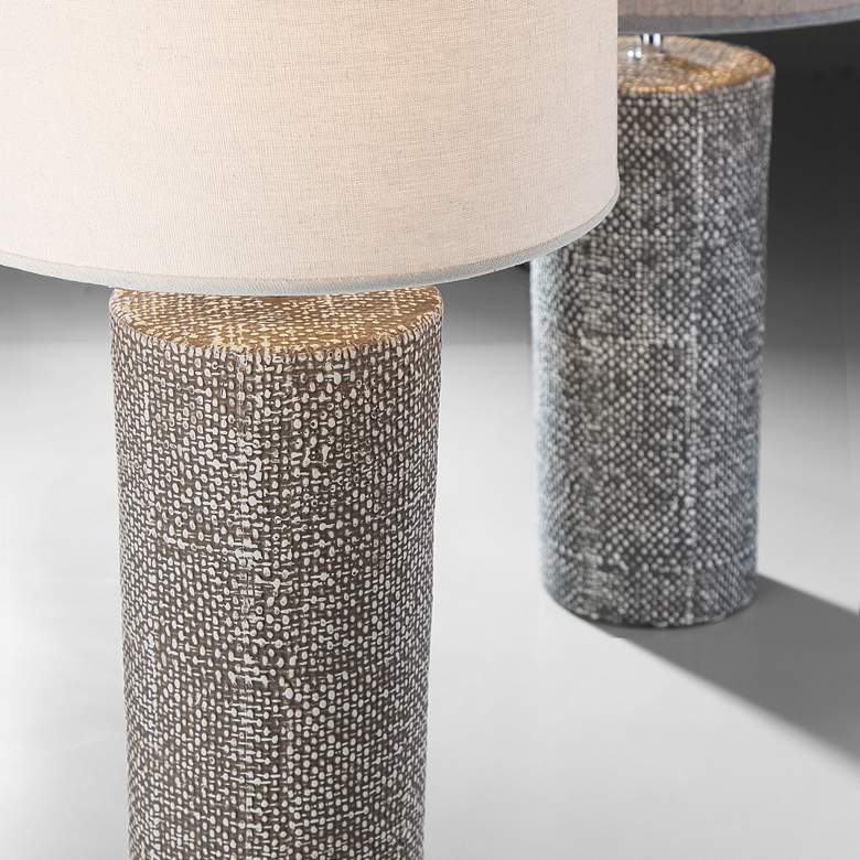 Image 3 Lite Source Dustin 28 1/2" Gray Pedestal Ceramic Column Table Lamp more views